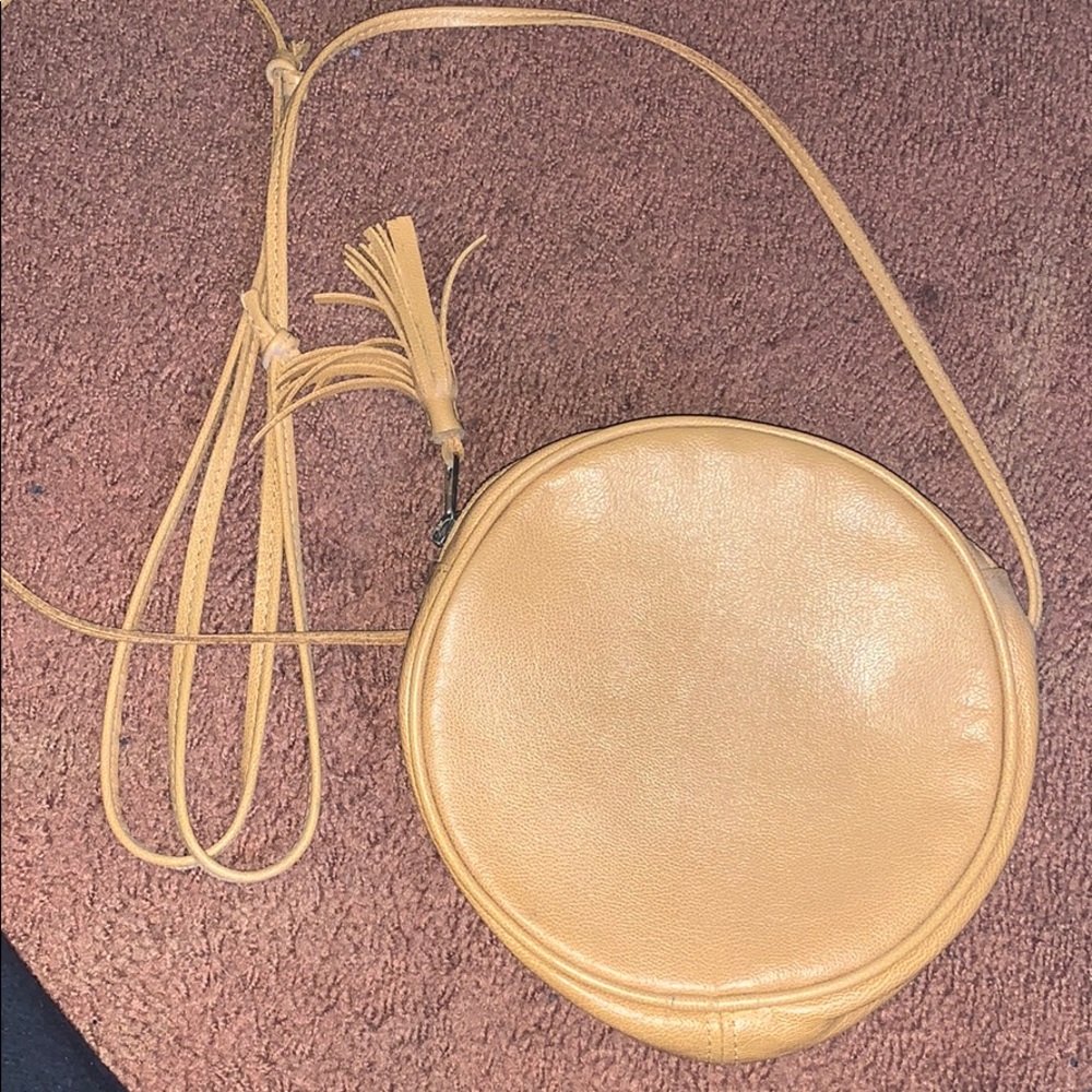 American apparel canteen leather tassel purse